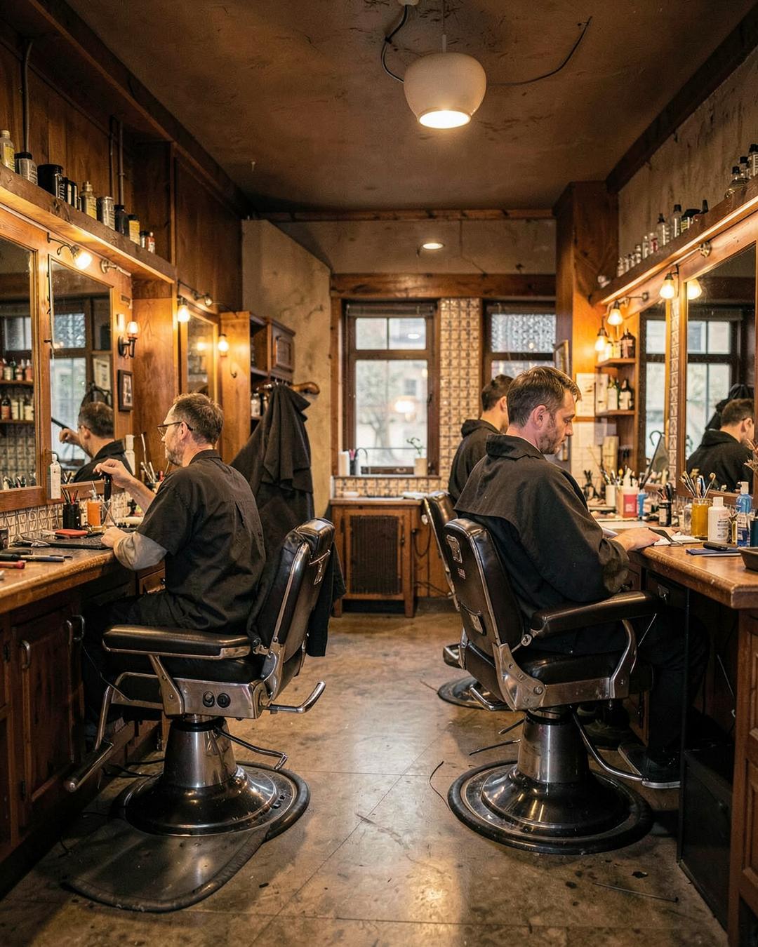 Barbers at work in the shop