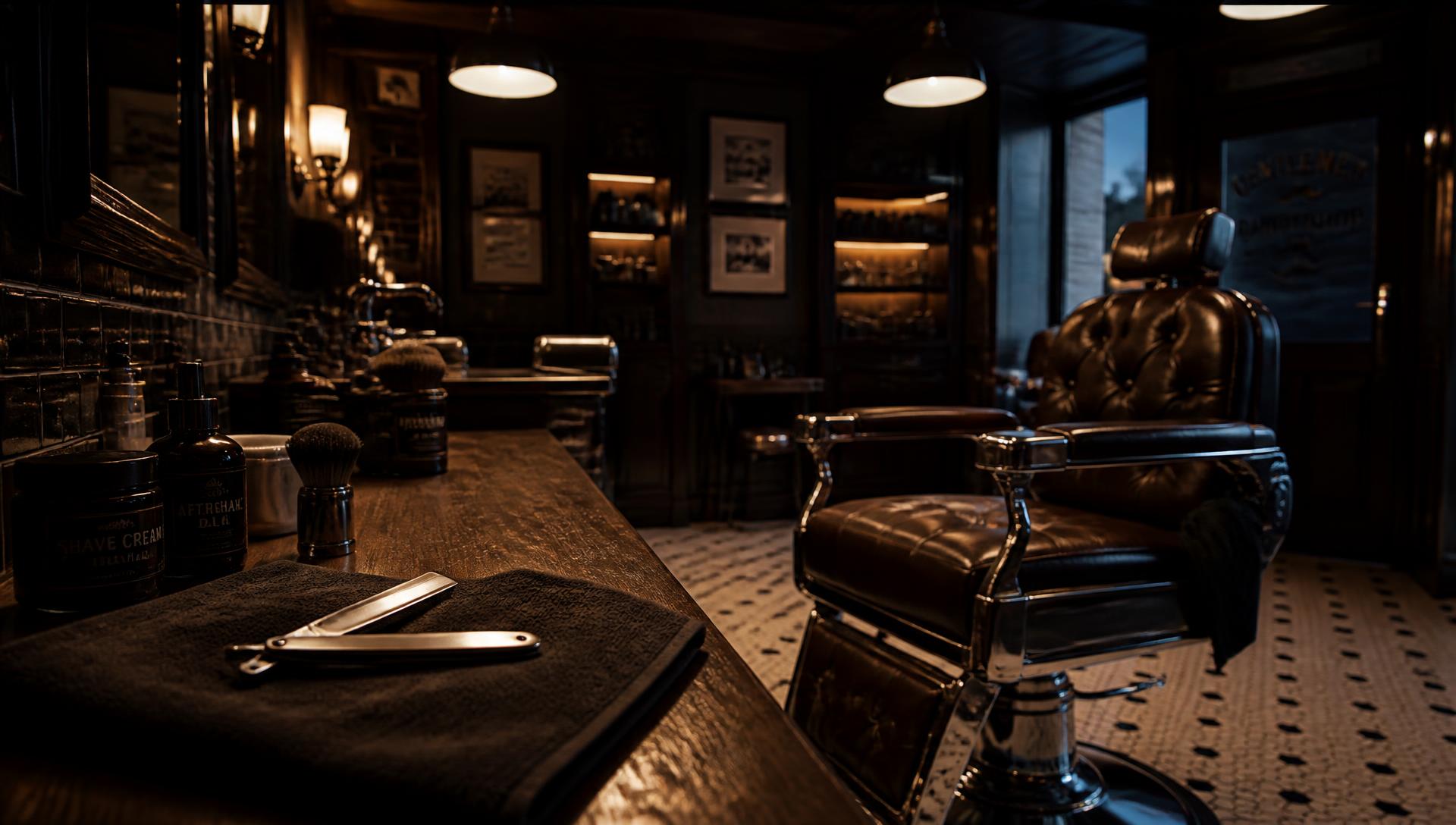 Interior of Hollow Point barbershop